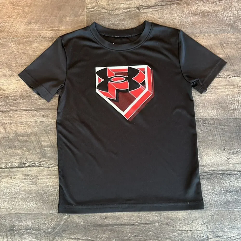 Under Armour Little Boy size 6 Baseball Two-Piece Athletic Tee and Short Set‎